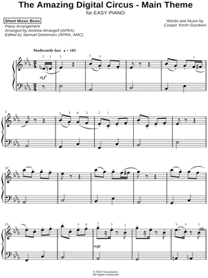 The Amazing Digital Circus Main Theme [easy] by Sheet Music Boss - Sheet Music