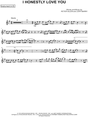 I Honestly Love You - Eb Instrument