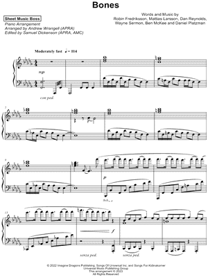 Bones by Sheet Music Boss - Sheet Music