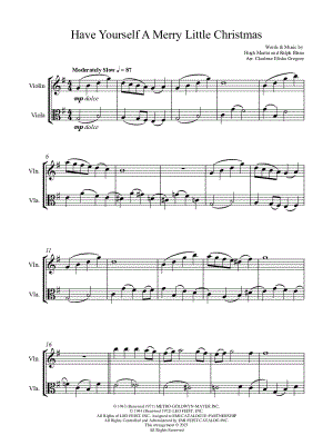 Have Yourself a Merry Little Christmas - Violin & Viola Duet