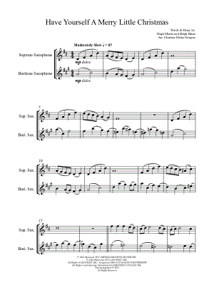 Have Yourself a Merry Little Christmas - Soprano & Baritone Saxophone