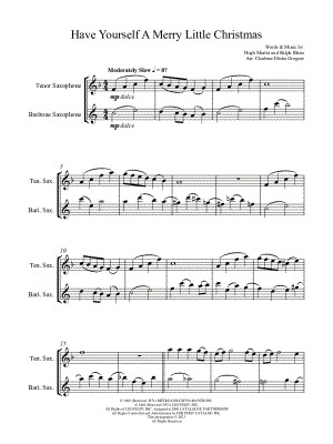 Have Yourself a Merry Little Christmas - Tenor & Baritone Saxophone
