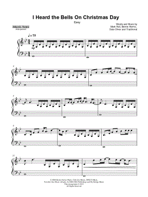 I Heard the Bells on Christmas Day [easy]