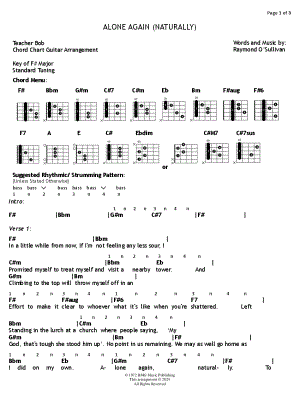 Alone Again (Naturally) by Teacher Bob - Sheet Music