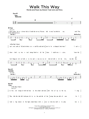 Walk This Way by Aerosmith - Sheet Music