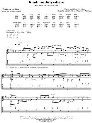 Anytime Anywhere (from Sousou no Frieren) by Eddie van der Meer - Sheet Music