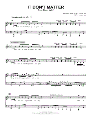 It Don't Matter by Jacob Collier - Sheet Music