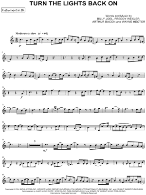 Turn the Lights Back On - Bb Instrument