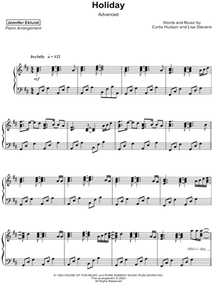 Holiday [advanced] by Jennifer Eklund - Sheet Music