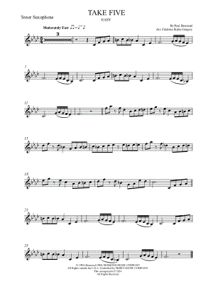 Take Five [easy] by Charlene Elisha Gregory - Sheet Music
