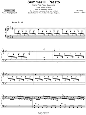 Summer from the Four Seasons: III. Presto [late intermediate]