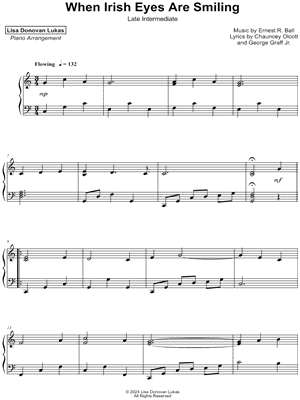 When Irish Eyes Are Smiling [late intermediate] by Lisa Donovan Lukas - Sheet Music