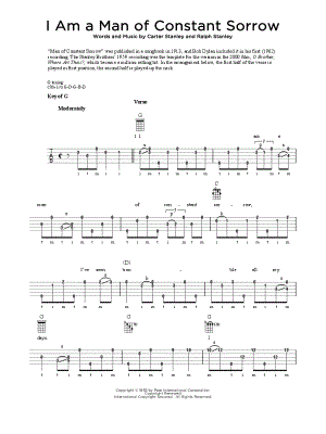 I Am a Man of Constant Sorrow by The Soggy Bottom Boys - Sheet Music