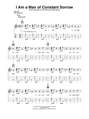 I Am a Man of Constant Sorrow by The Soggy Bottom Boys - Sheet Music