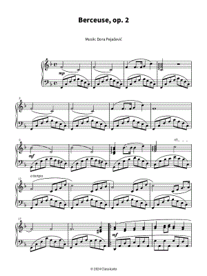 Berceuse, op. 2 by Dora Pejacevic - Sheet Music