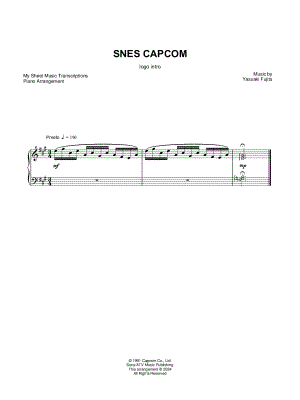 SNES CAPCOM Logo Intro by My Sheet Music Transcriptions - Sheet Music