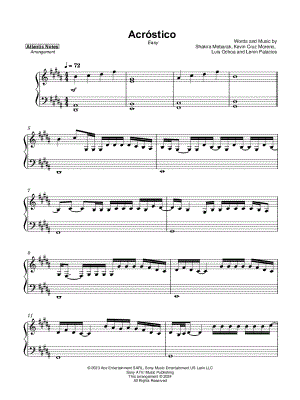 Acróstico [easy] by Atlantic Lights - Sheet Music