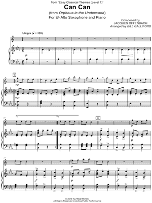 Can Can - Alto Saxophone & Piano by Jacques Offenbach - Sheet Music
