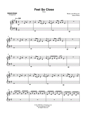 Feel So Close [easy]