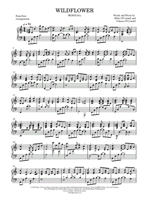 WILDFLOWER [higher key] by PianoNest - Sheet Music
