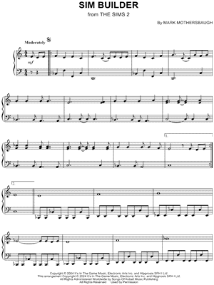 Sim Builder from The Sims 2 - Sheet Music