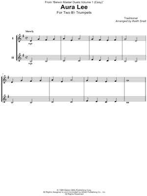 Aura Lee - Trumpet Duet