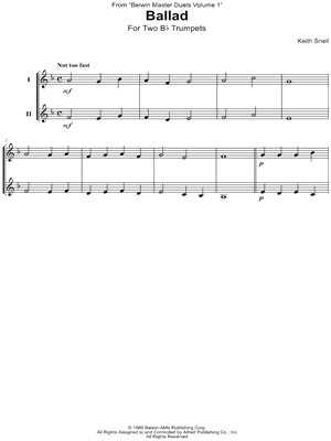 Ballad - Trumpet Duet by Keith Snell - Sheet Music