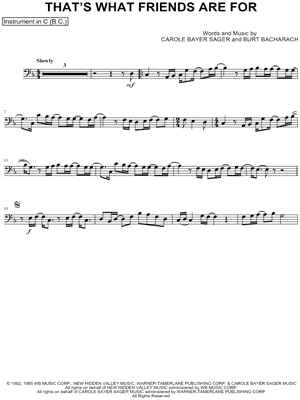 That's What Friends Are For - Bass Clef Instrument