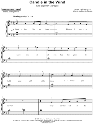 Candle in the Wind [late beginner - abridged]