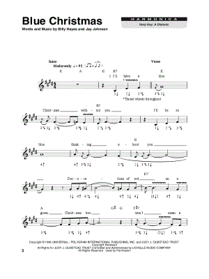 Blue Christmas by Elvis Presley - Sheet Music