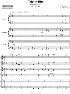 Trio in Rio [easy] by Jennifer Eklund - Sheet Music
