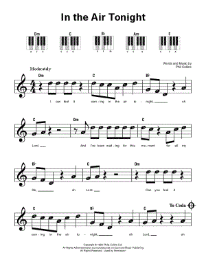 In the Air Tonight by Phil Collins - Sheet Music