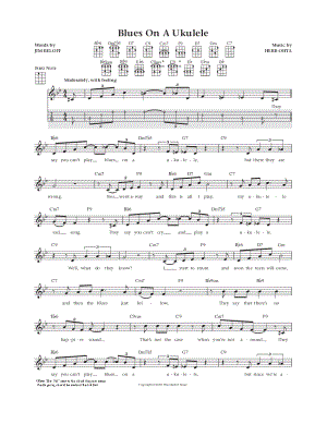 Blues on a Ukulele by Herb Ohta - Sheet Music