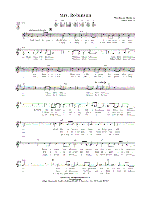 Mrs. Robinson by Simon & Garfunkel - Sheet Music