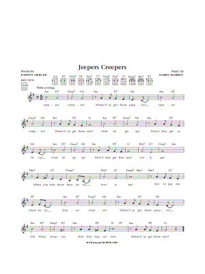 Jeepers Creepers by Harry Warren - Sheet Music