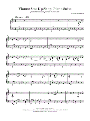 Vianne Sets Up Ship: Piano Suite from Chocolat - Sheet Music