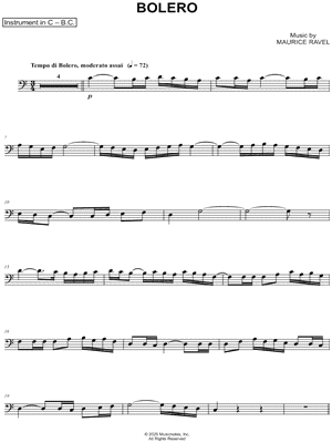 Bolero - Bass Clef Instrument