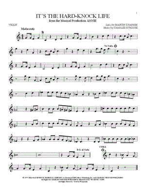 It's the Hard-Knock Life from Annie - Sheet Music