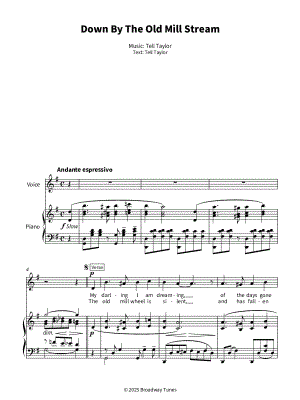 Down By the Old Mill Stream by Tell Taylor - Sheet Music
