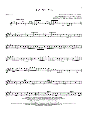 It Ain't Me by Kygo & Selena Gomez - Sheet Music
