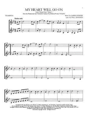 My Heart Will Go On - Trumpet Duet by Celine Dion - Sheet Music