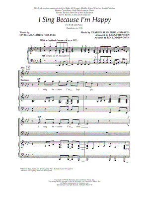 I Sing Because I'm Happy by Rollo Dilworth - Sheet Music