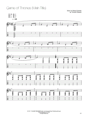 Game of Thrones (Main Theme) by Ernesto Schnack - Sheet Music