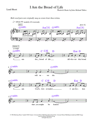 I Am the Bread of Life by Stephanie Bennett - Sheet Music