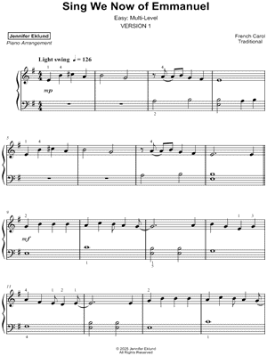 Sing We Now of Emmanuel [easy: multi-level]
