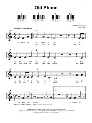Old Phone by Ed Sheeran - Sheet Music
