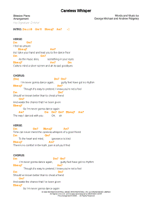 Careless Whisper by Bitesize Piano - Sheet Music
