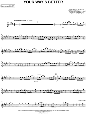 YOUR WAY'S BETTER - Eb Instrument