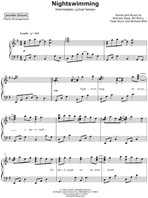 Nightswimming [intermediate - lyrical]