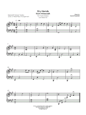 Dry Hands [beginner] by Harpistkt Kristan Toczko - Sheet Music